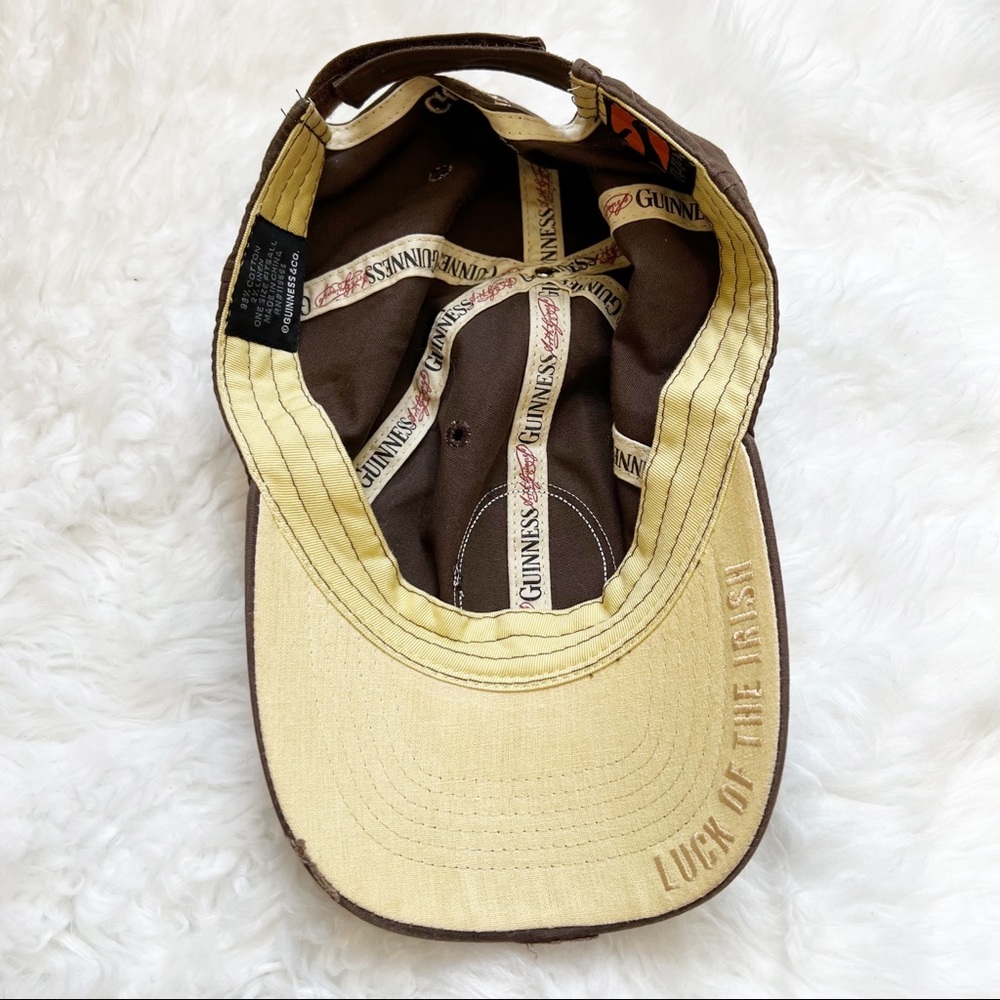GUINNESS brown hat ball cap distressed adjustable - Picture 4 of 6